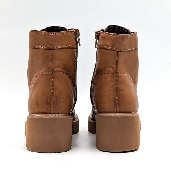 Naturalizer Women Catherine Brown Vegan Leather Lace-up Combat Boots size 9 - Picture 4 of 11